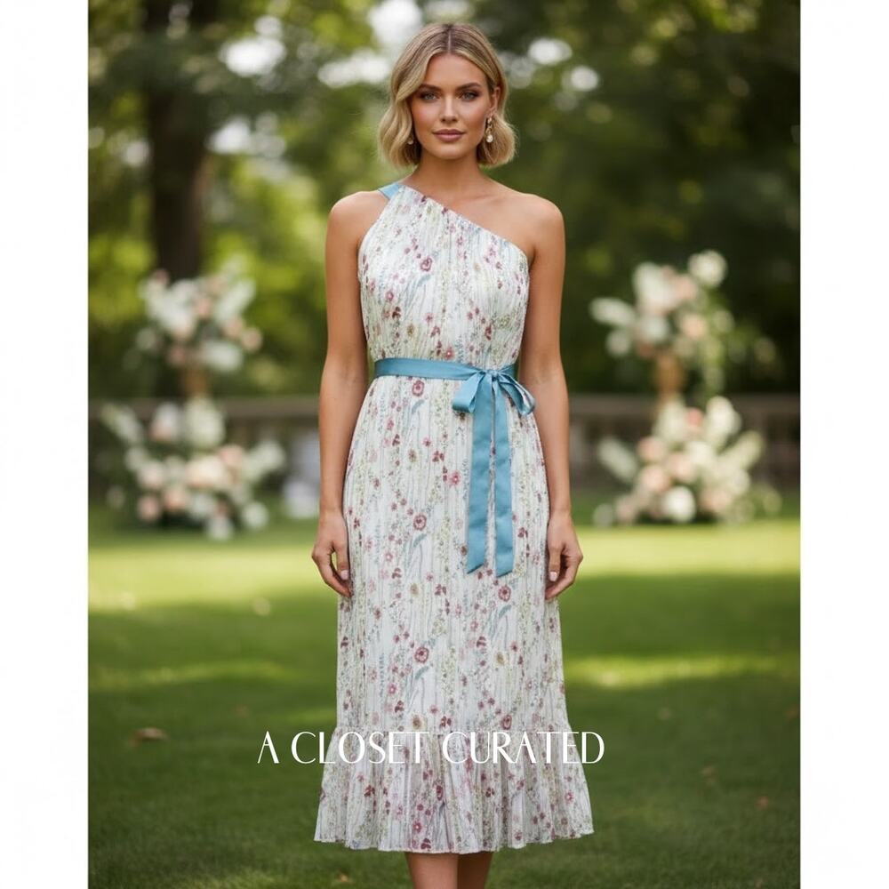 Alexis Teodora One Shoulder Ruffle Midi Dress XS Floral NWT